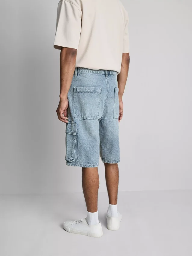 Denim cargo rövidnadrág
