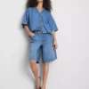 Denim rövid ujjú ing