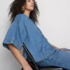 Denim rövid ujjú ing