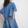 Denim rövid ujjú ing