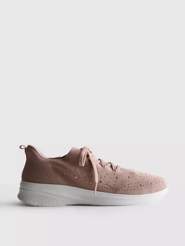 Diamanté díszítésű slip-on cipő