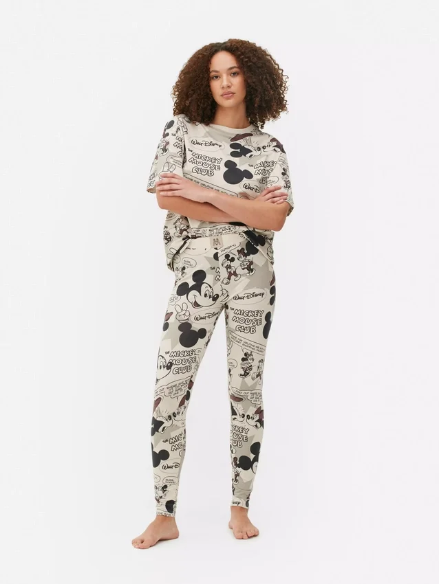 Disney Mickey Mouse retro képregényes pizsamás leggings