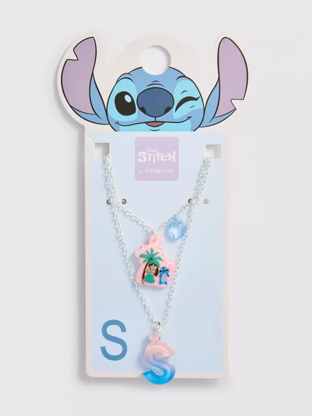 Disney Stitch kezdőbetűs medálos nyaklánc