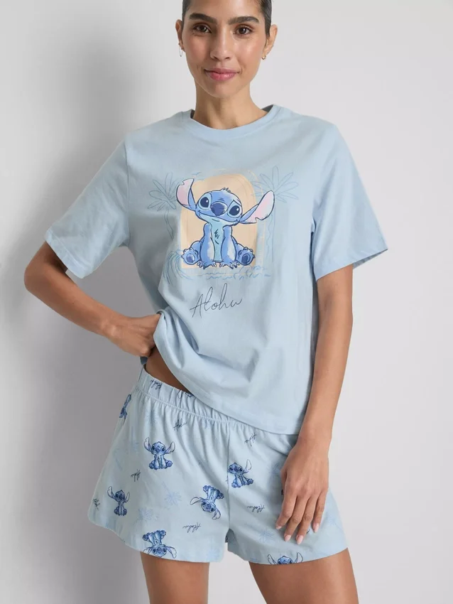 Disney Stitch pamut mintás rövidnadrágos pizsama