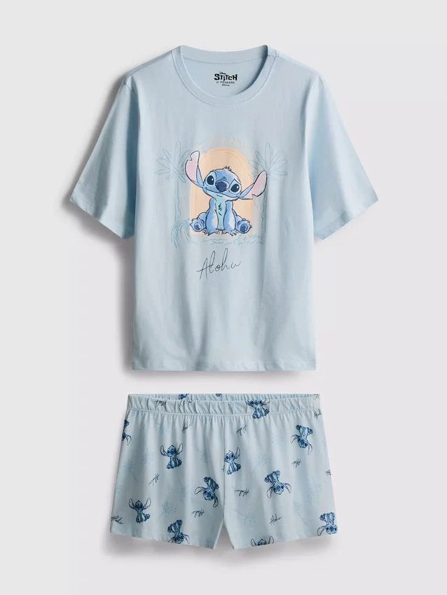 Disney Stitch pamut mintás rövidnadrágos pizsama