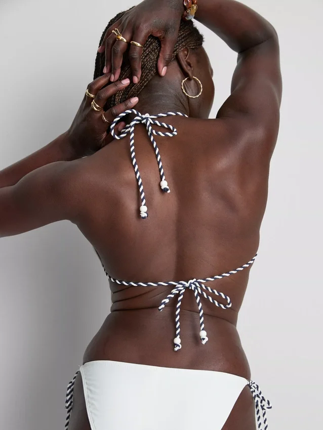 Dolce hímzett háromszög alakú bikini felső