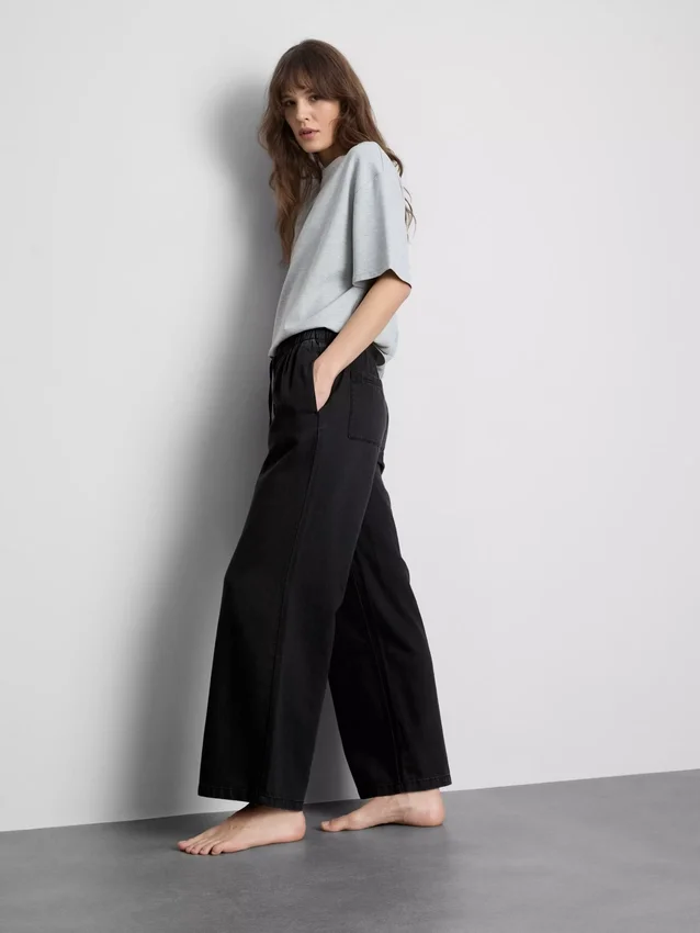 Egyenes szárú denim joggingnadrág