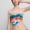Festői mintás bandana bikini felső