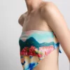 Festői mintás bandana bikini felső
