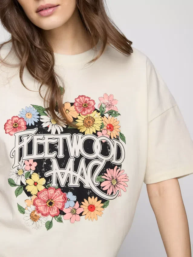 Fleetwood Mac laza pamut póló grafikával