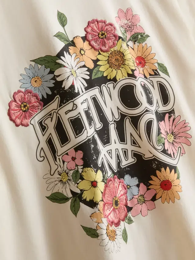 Fleetwood Mac laza pamut póló grafikával