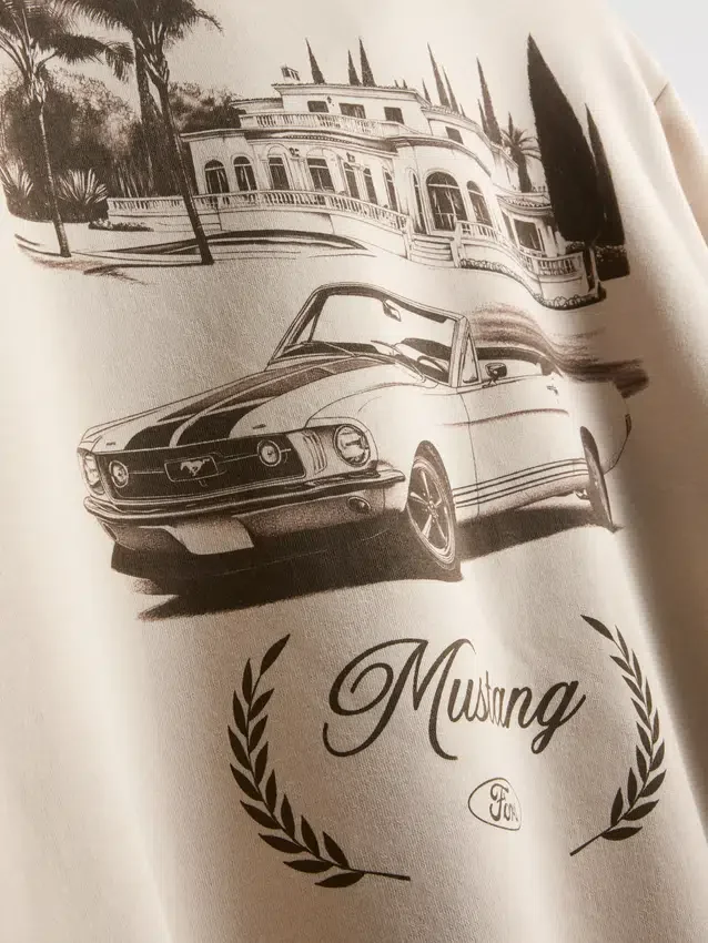 Ford Mustang félcipzáras pulóver