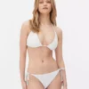 Gyöngyös díszítésű horgolt bikini felső