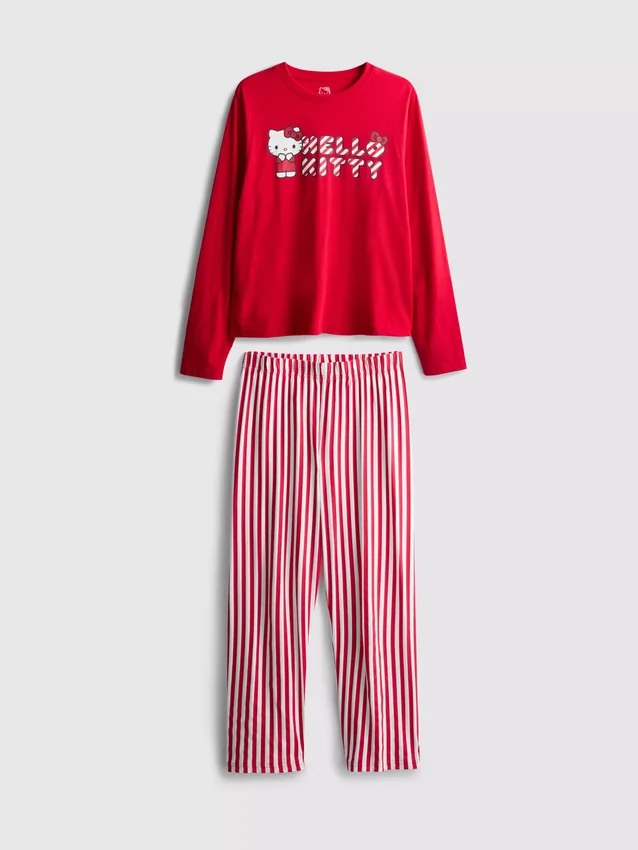 Hello Kitty csíkos pizsamakészlet