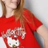 Hello Kitty pamut, laza szabású epres póló