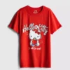 Hello Kitty pamut, laza szabású epres póló