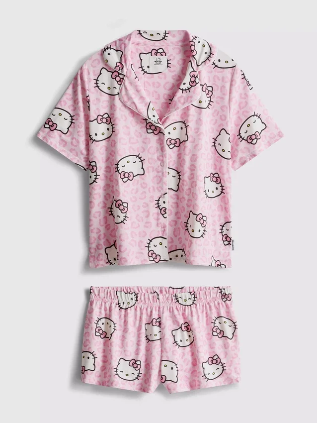 Hello Kitty rövid, boyfriend stílusú pizsama