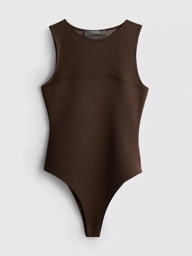 Hálós betétes ujjatlan body