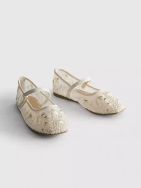 Hímzett balerina cipők