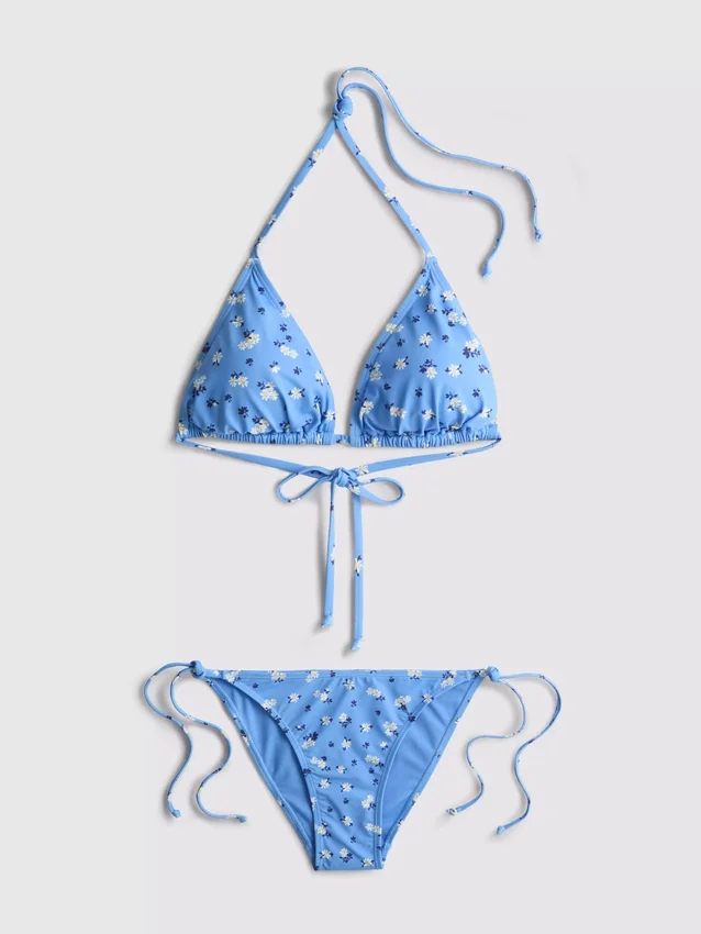 Háromszög alakú, oldalt kötős bikini szett