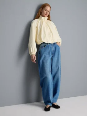 Kiváló minőségű pamut denim, hordószárú farmer