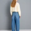 Kiváló minőségű pamut denim, hordószárú farmer