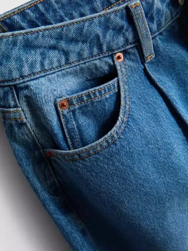 Kiváló minőségű pamut denim, hordószárú farmer