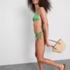 Kockás mintás, oldalt kötős bikini alsó