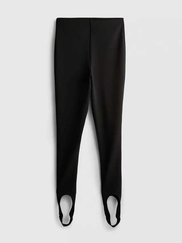Krepp anyagú, lábszárpántos leggings