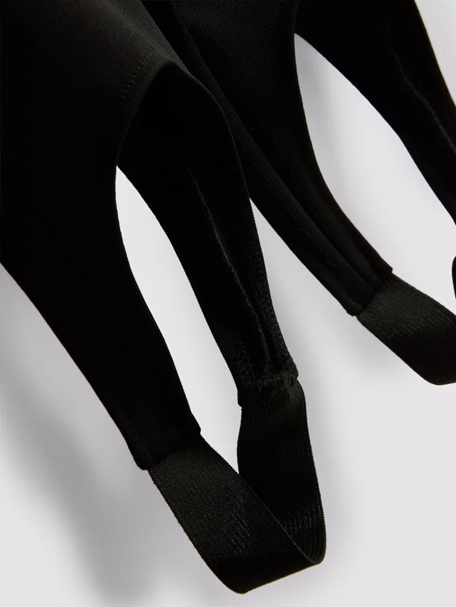 Krepp anyagú, lábszárpántos leggings