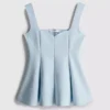 Krepp anyagú, szív alakú nyakkivágású peplum felső
