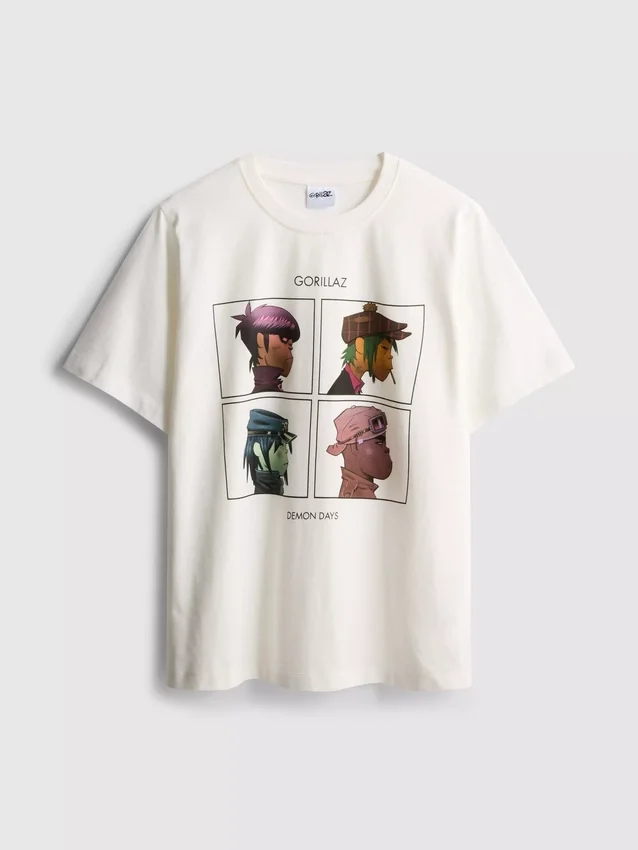 Lazított Gorillaz grafikás zenei póló