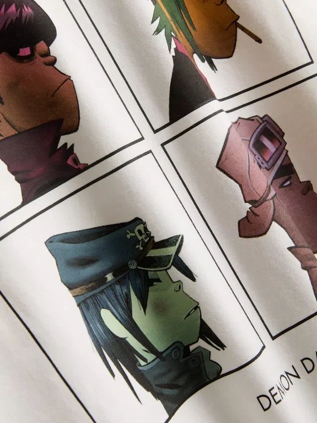 Lazított Gorillaz grafikás zenei póló
