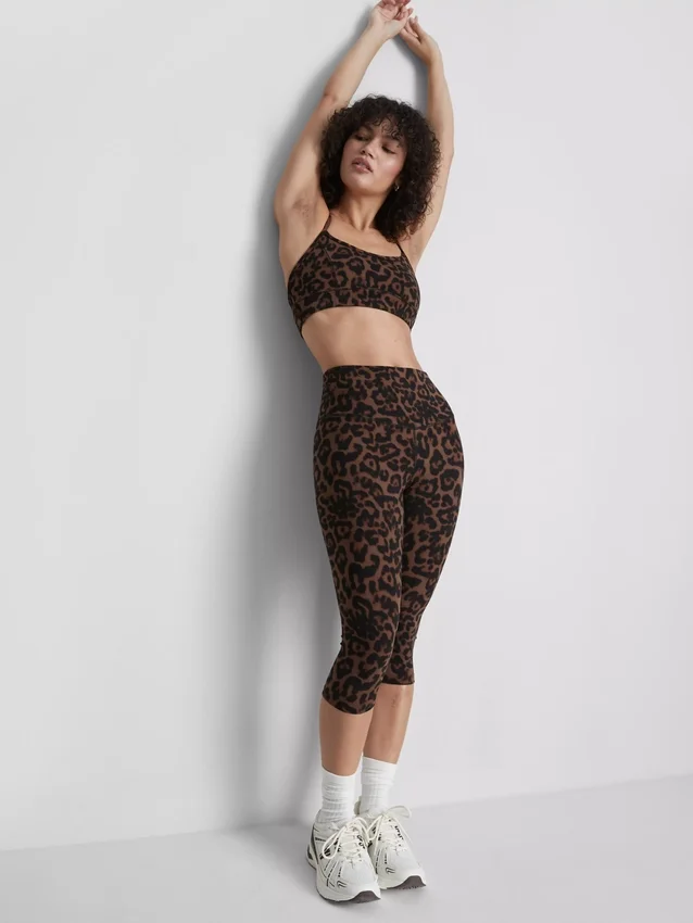 Leopárd mintás sportos capri leggings
