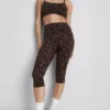 Leopárd mintás sportos capri leggings