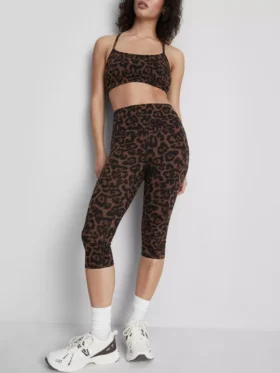 Leopárd mintás sportos capri leggings