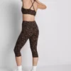 Leopárd mintás sportos capri leggings