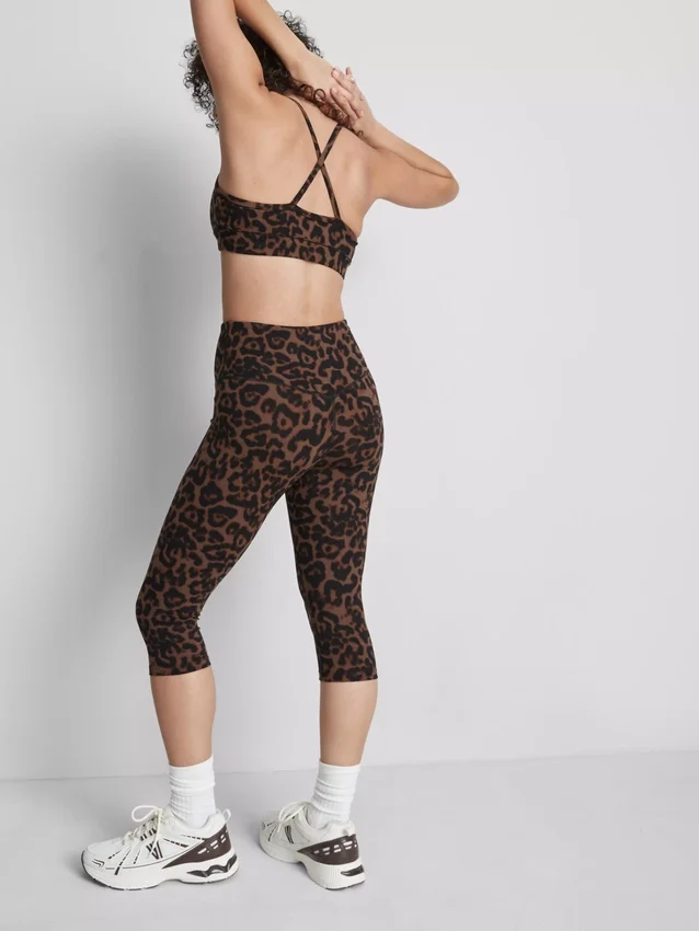 Leopárd mintás sportos capri leggings