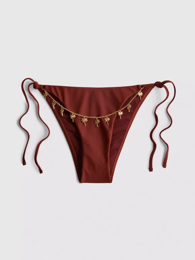 Lánc díszítésű, oldalt megkötős bikini alsó