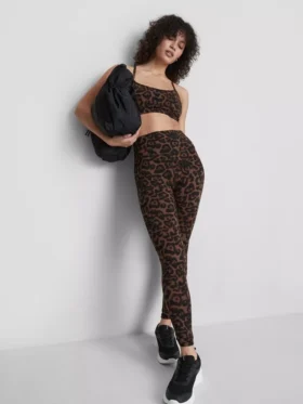 Magas derekú leopárd mintás sportlegging
