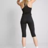 Magas derékú, sima, támasztó aktív capri leggings