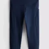 Magas derékú, sima, támasztó aktív capri leggings