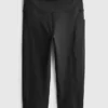 Magas derékú, sima, támasztó aktív capri leggings