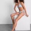 Margarétás szegélyű kockás bikini alsó