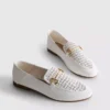 Műbőrből készült, lézerrel vágott, szájkosár mintás loafer