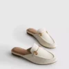 Műbőrből készült, szájkosár-motívumú papucs-loafer