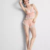 Menyasszonyi szatén csipkés babydoll bralette