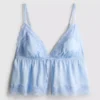 Menyasszonyi szatén csipkés babydoll bralette