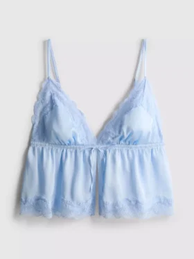 Menyasszonyi szatén csipkés babydoll bralette