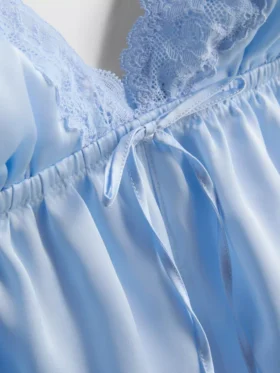 Menyasszonyi szatén csipkés babydoll bralette